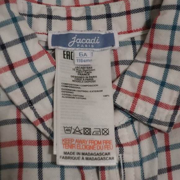Jacadi Boys Checked Shirt and Colorblock Sweater Set, Size 6 - Picture 14 of 15